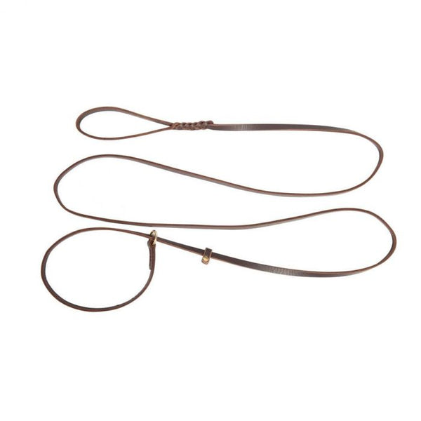 Dingo Gear Correa collar de cuero 12 mm x 2,5 m