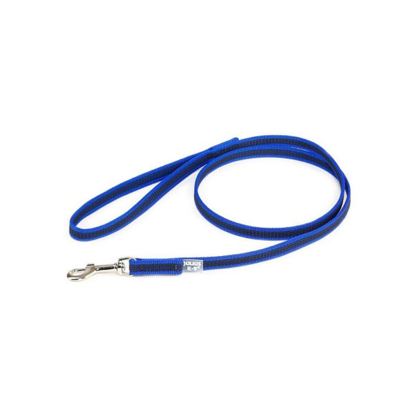 Julius-K9 Correa azul de goma entretejida 14 mm con asa